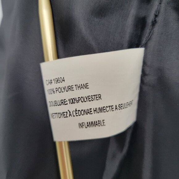 Vintage Y2K Urban Behavior Black Faux Leather Trench Coat Matrix Vibes - Picture 13 of 14